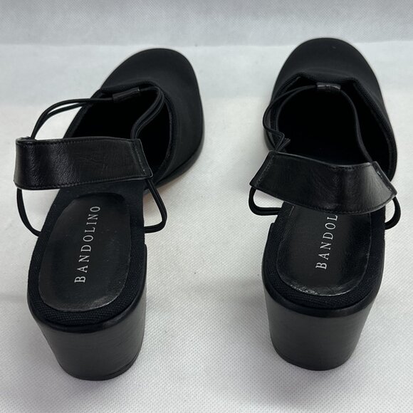 NIB Bandolino B-Ontario Black Stretch Fabric Sling-Back Heels - Picture 3 of 8
